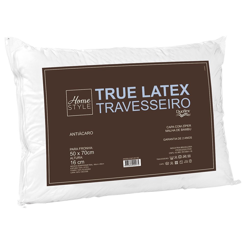 Travesseiro True Latex 42 cm x 62 cm - Home Style