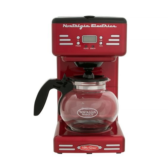 nostalgia coffee maker red