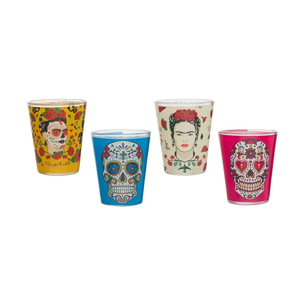 Jogo Copos Shot Frida Los Muertos 50 ml 4 Peças
