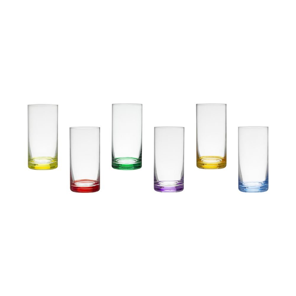 Jogo Copo Alto Colorir 6 Peças 380 ML