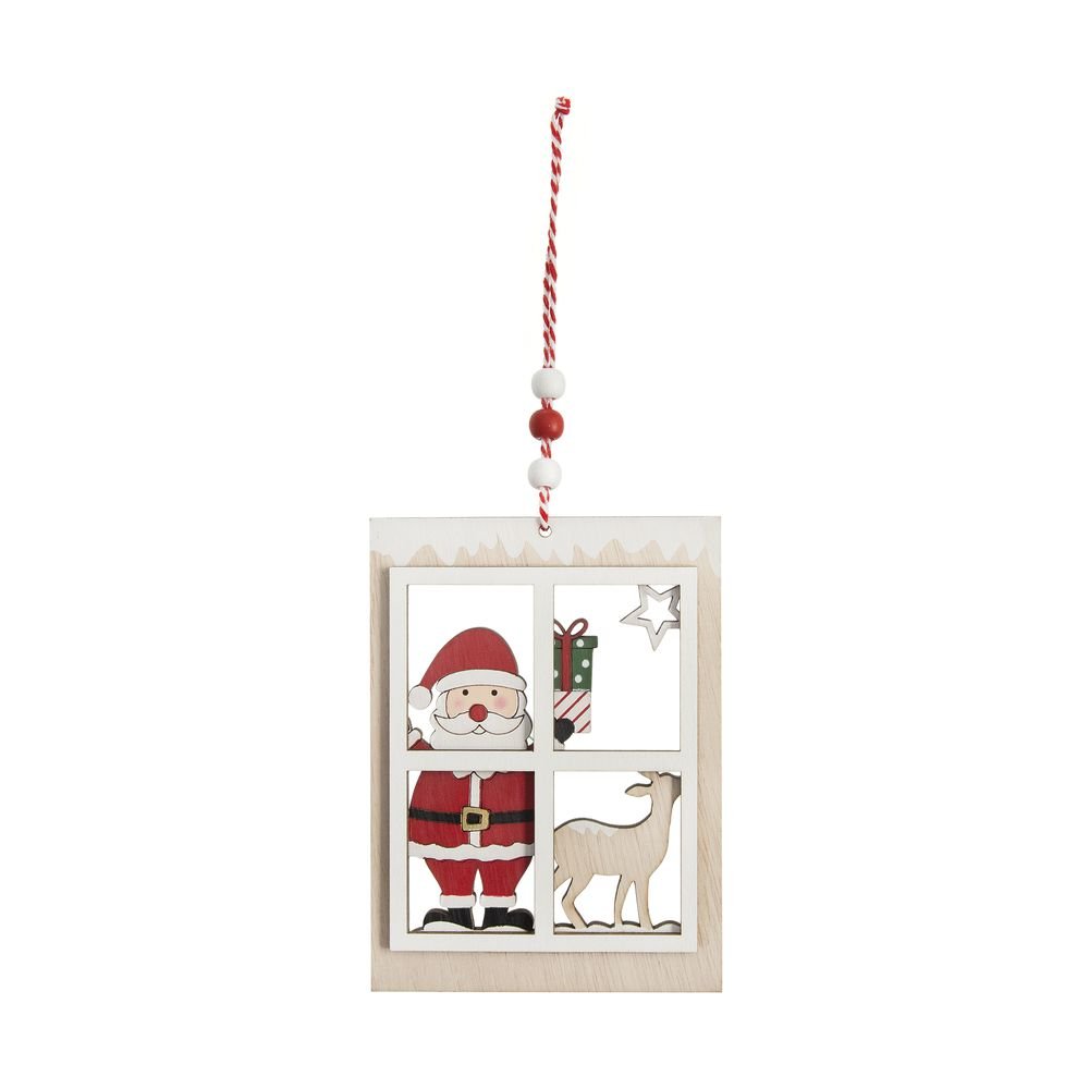 Enfeite de Arvore Home Style Holiday Santa Window 14 cm