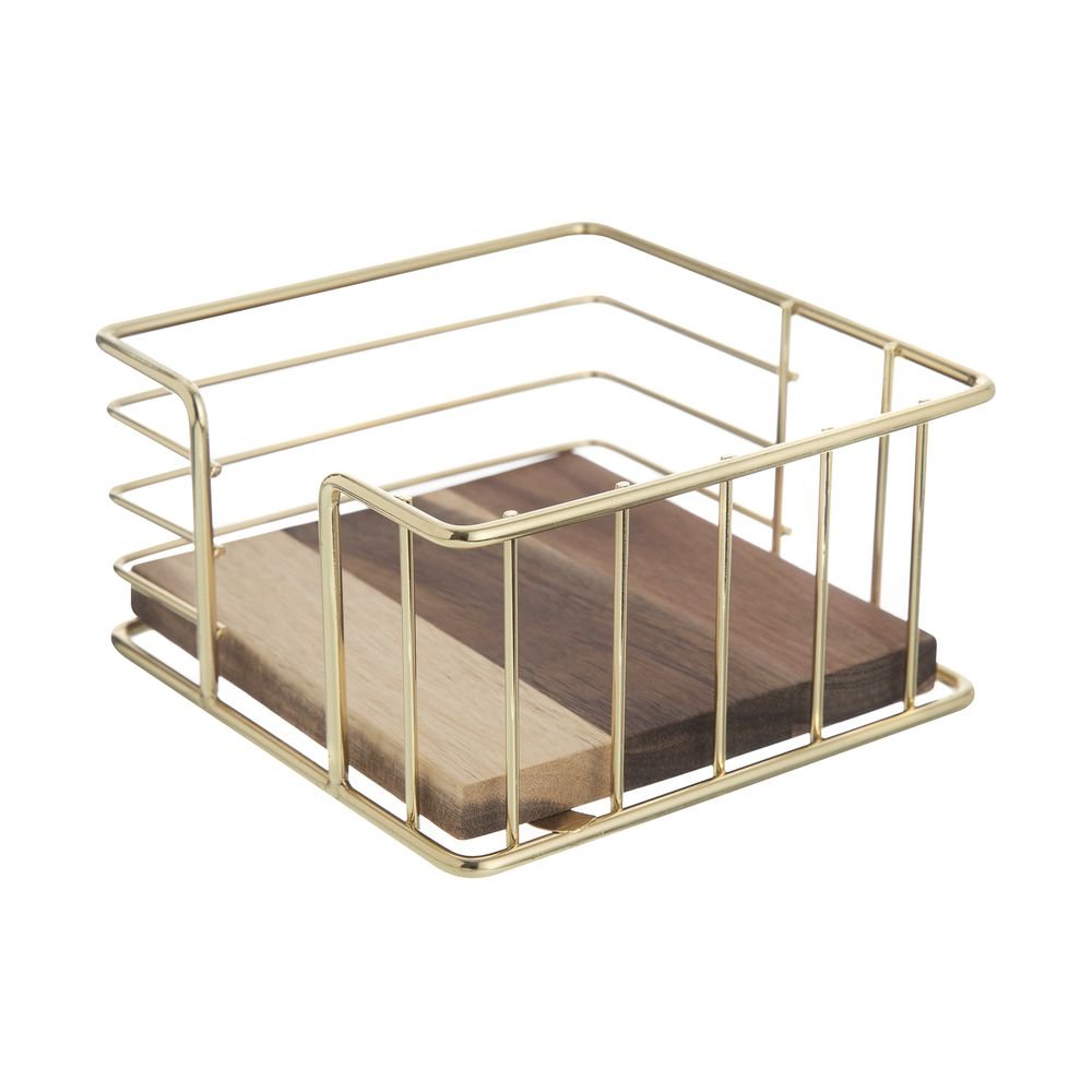 Porta Guardanapo Home Style Acácia Gold 13 cm