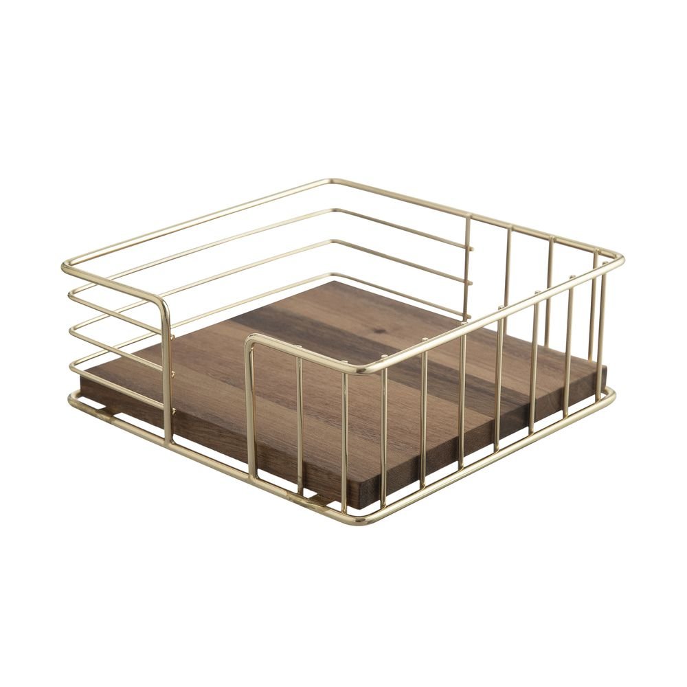 Porta Guardanapo Home Style Acácia Gold 18,5 cm