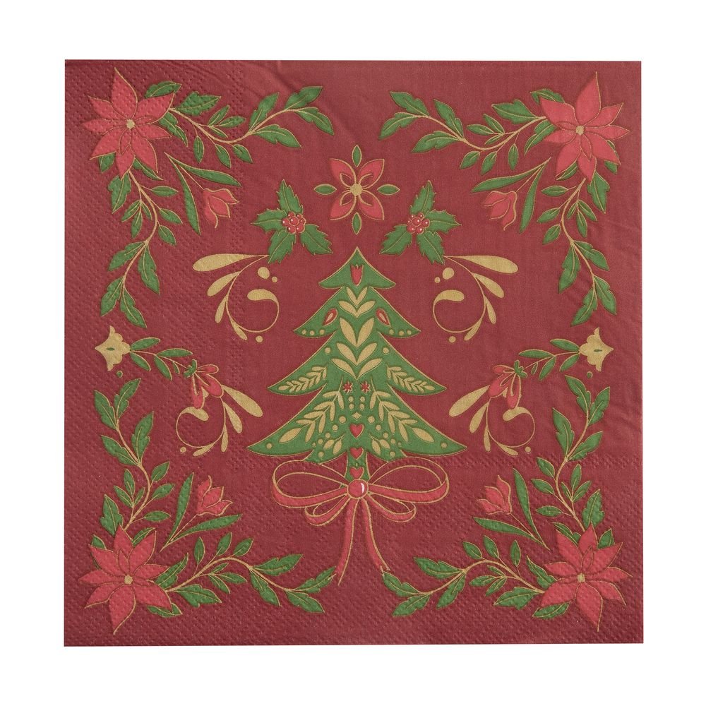 Guardanapo Descartável Home Style Natal Folk 33 cm x 33 cm