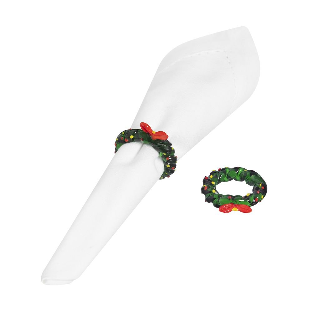 Jogo de Argola de Guardanapo Home Style Natal Cristal