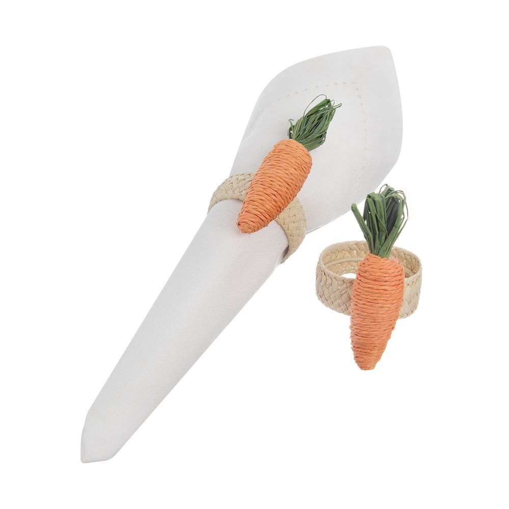 JG ARGOLA DE GUARDANAPO CARROT PASCOA 2PCS SAZ HOME STYLE - Cor - LARANJA