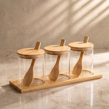 Jogo de Porta Condimentos Home Style Bambus Spoon