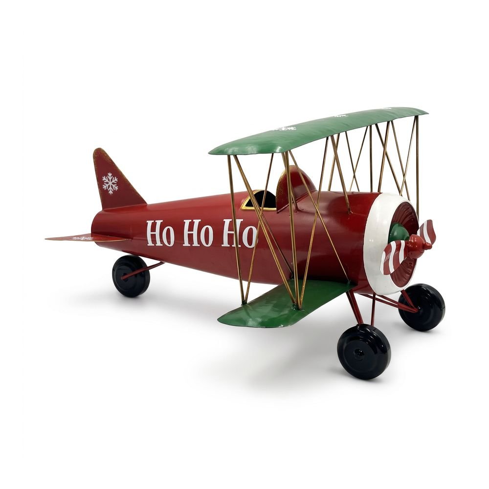 Enfeite de Natal Avião Home Style Zoom 44 cm