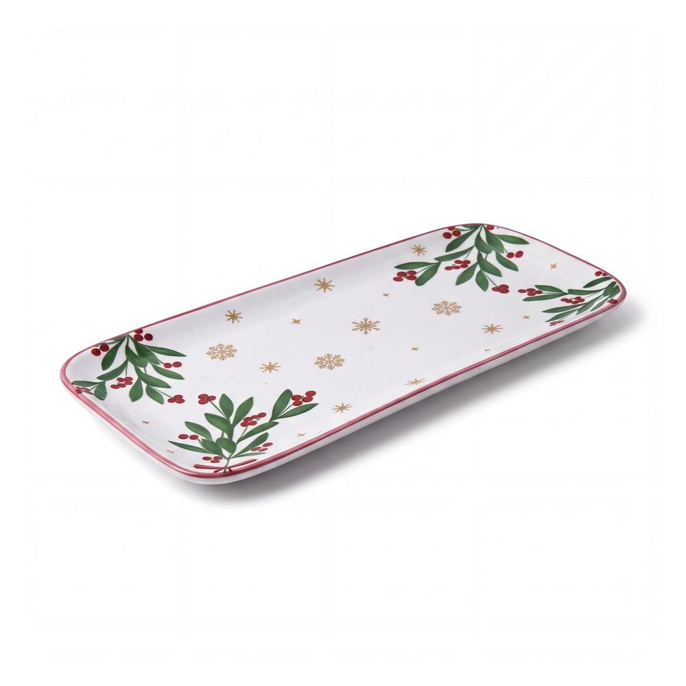 Bandeja Organizadora Home Style Natal Azevinho 33 cm x 14 cm