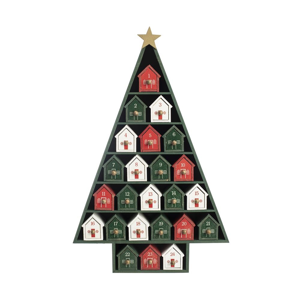 Calendário de Natal Árvore Home Style Casinhas 40 cm